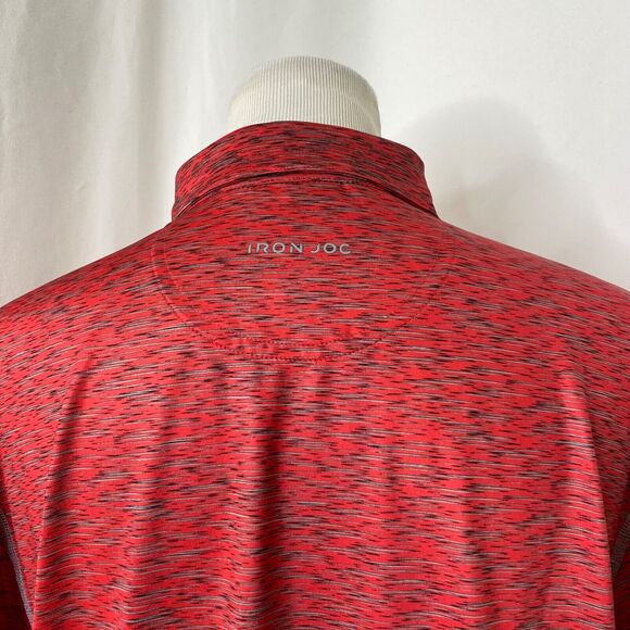Men’s Large Polo Shirt Iron Joc G & V Red Short Sleeve Athletic - Picture 5 of 14